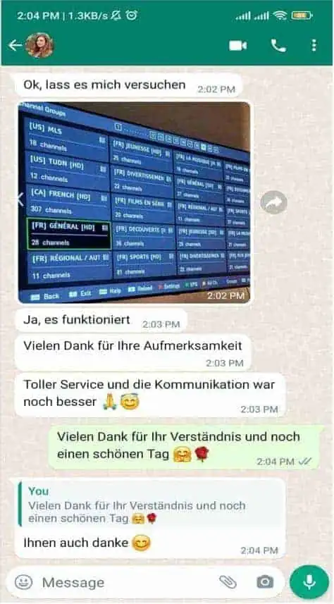 WhatsApp customer review 1