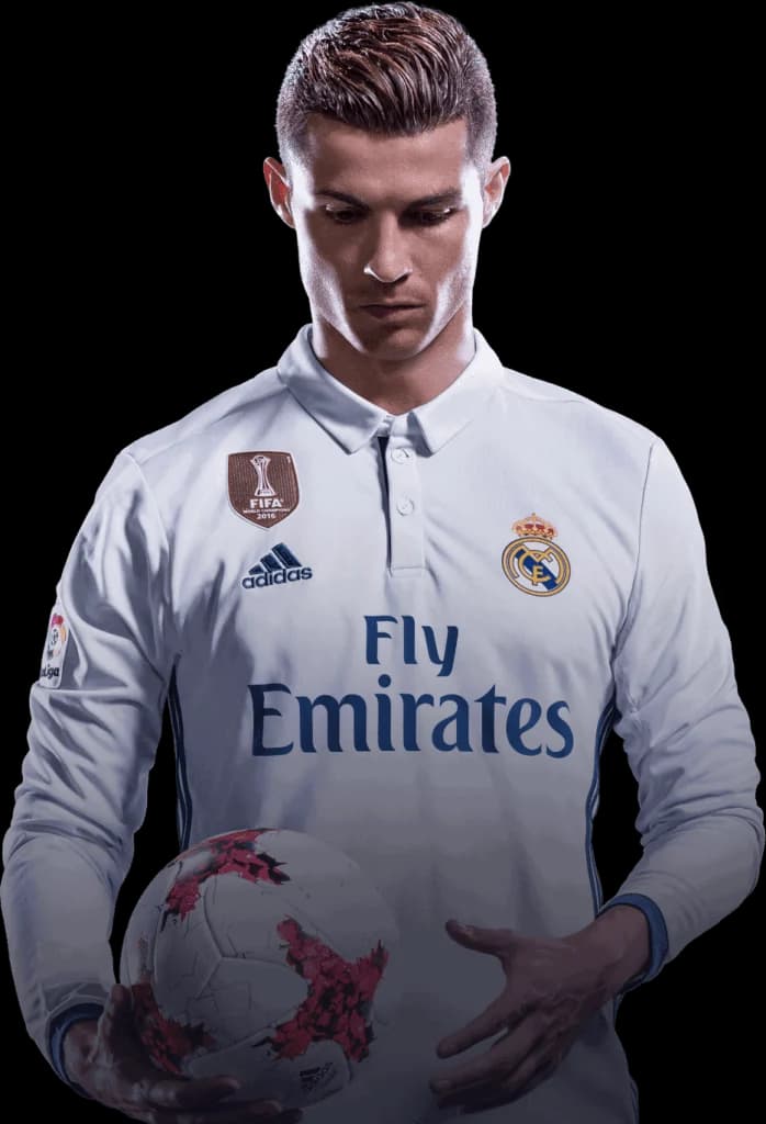 Cristiano Ronaldo holding a football